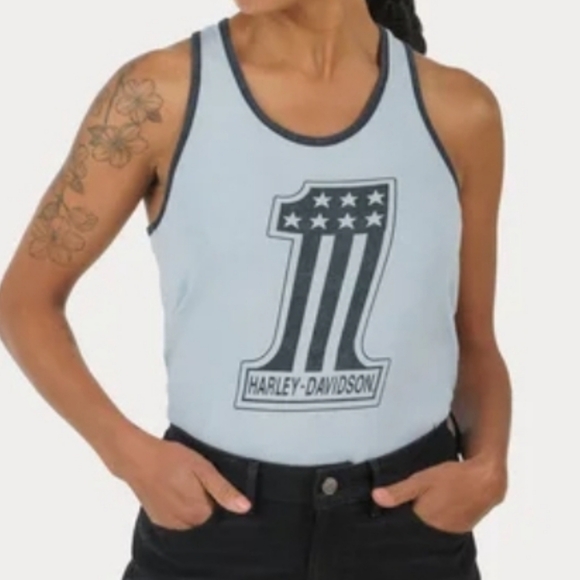 Harley Davidson Women's National Anthem Twist Back Tank - Skyway - Picture 1 of 7